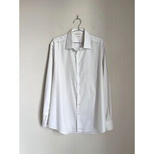 SUITSUPPLY Men's Traveller Slim Fit Dress Shirt in White Size 45 (17 3/4)